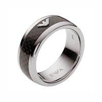Emporio Armani Gents Stainless Steel Grey Logo Ring