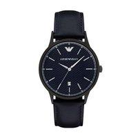 Emporio Armani Mens Blue Leather Watch