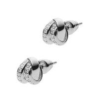 Emporio Armani Ladies Silver Zirconia Knot Stud Earrings