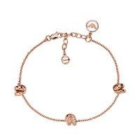 Emporio Armani Rose Gold Tone Zirconia Three Knot Bracelet