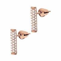 emporio armani ladies rose gold cz drop earrings