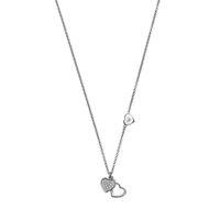 Emporio Armani Ladies Silver Double Heart Zirconia Necklace