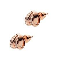 Emporio Armani Ladies Rose Gold Tone Zirconia Knot Stud Earrings