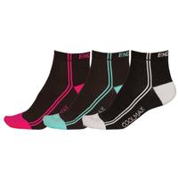 Endura COOLMAX Stripe Womens Sock 3-Pack Black