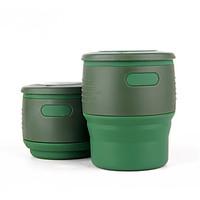 Environmental Protection Silicone Glass Creative Folding Telescopic Coffee Cup Thick Anti-Hot Insulation Round Cup