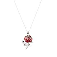 England Red Rose Pendant and Chain, Red