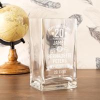 Engraved 20th Anniversary Custom Glass Vase