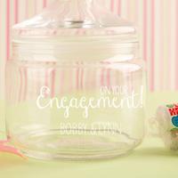 Engraved Engagement Glass Sweet Jar