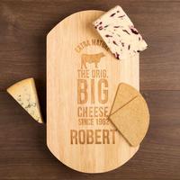 Engraved Big Cheese Cow Design Cheeseboard