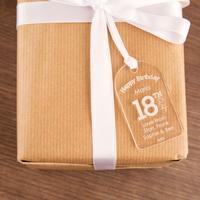 Engraved 18th Birthday Gift Tag: Hearts