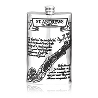 English Pewter 8oz St Andrews Golf Course Flask