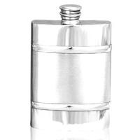 English Pewter 4oz Plain Satin Band Flask