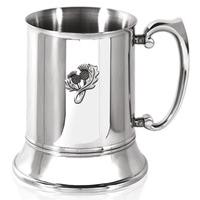 English Pewter 16oz Thistle Badge Tankard