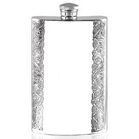 English Pewter 8oz Celtic Edged Flask