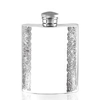 English Pewter 4oz Celtic Edged Flask