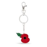 Enamel Poppy Keyring