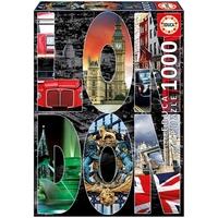 England London City Collage 1000 Pieces Jigsaw Puzzle