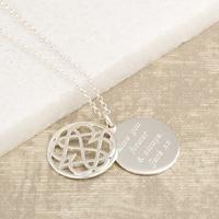 Engraved Silver Infinity Love Knot Necklace