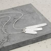 Engraved Silver Special Memories Bar Necklace