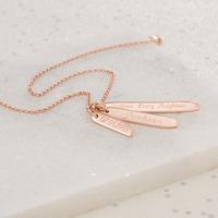 Engraved Rose Gold Special Memories Bar Necklace