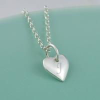 Engraved Silver Heart Necklace (Small)