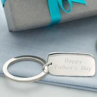 engraved silver tag key ring