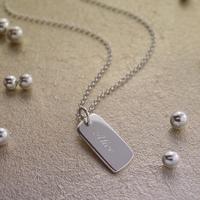 Engraved Silver Tag Necklace (Small)