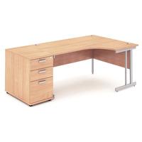 Energy Cantilever Desk and 800 Pedestal Beech 2030mm Right Handed