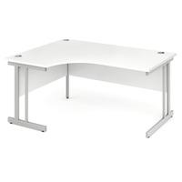 energy cantilever crescent desk white 1600mm left handed