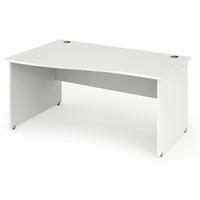 Energy Panel End Wave Desk White 1600mm Left Handed