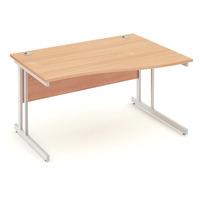 Energy Cantilever Wave Desk Beech 1400mm Right Handed