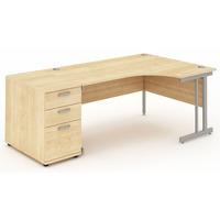 Energy Cantilever Desk and 800 Pedestal Maple 2030mm Right Handed