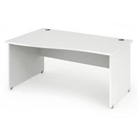 Energy Panel End Wave Desk White 1400mm Left Handed