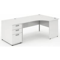 Energy Panel End Workstation and 800 Pedestal White 2030mm Right Handed