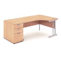 Energy Cantilever Desk and 800 Pedestal Beech 2230mm Right Handed