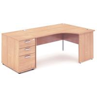 Energy Panel End Workstation and 800 Pedestal Beech 2030mm Right Handed