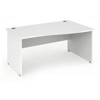 energy panel end wave desk white 1400mm right handed