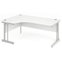 Energy Cantilever Crescent Desk White 1800mm Left Handed