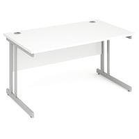 energy cantilever rectangular desk white 1400mm