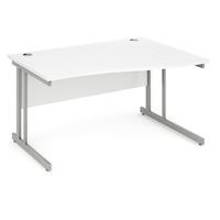 Energy Cantilever Wave Desk White 1400mm Right Handed