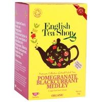 English Tea Shop Organic Pomegranate & Blackcurrant Medley Super Tea - 20 Bags - Sachets