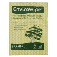 envirowipe antibacterial cleaning cloths yellow pack of 25 ewf153