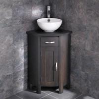 en suite solid wenge oak ohio vanity cabinet and round basin