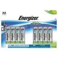 Energizer EcoAdvanced Alkaline AA Batteries E91 Pack of 8 E300116500