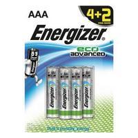 Energizer EcoAdvanced Alkaline AAA Batteries E92 Pack of 4 2 Free