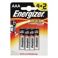 Energizer MAX E92 AAA Batteries Pack of 4 2 Free E300142400