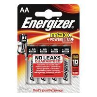 Energizer MAX E91 AA Batteries Pack of 4 E300112500