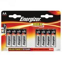 Energizer MAX E91 AA Batteries Pack of 8 E300112400