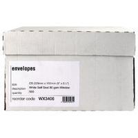 envelope c5 window 90gsm self seal white boxed pack of 500 wx3406