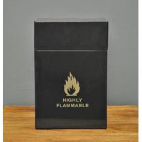 enameled metal firelighter box slate grey by garden trading